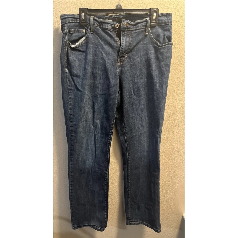 Levis 505 Straight Leg Jeans Womens 12 Long Blue Denim Cotton Blend Mid Rise Zip